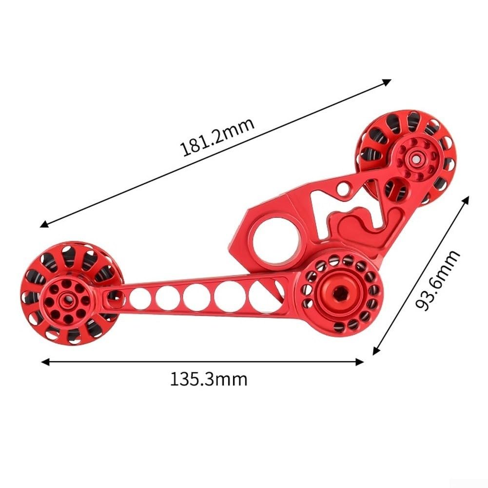 Regolatore catena in alluminio CNC per bicicletta pieghevole rosso