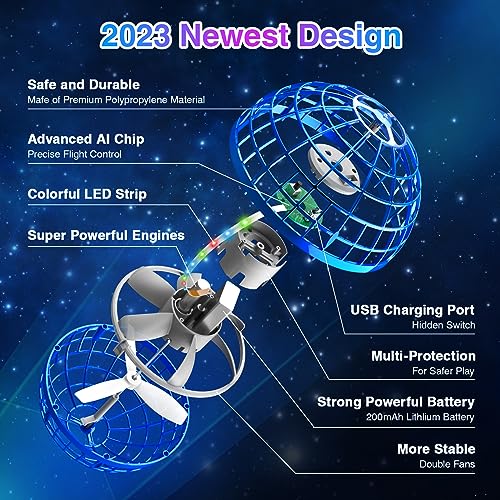 كرة طائرة دوارة من هاليونا، مصنوعة من بلاستيك ABS، مناسبة للجنسين من عمر 6 سنوات. مزودة بمصابيح LED وأوضاع طيران متعددة ومراوح مغلقة. تساعد في تطوير التناسق بين اليد والعين والدقة.