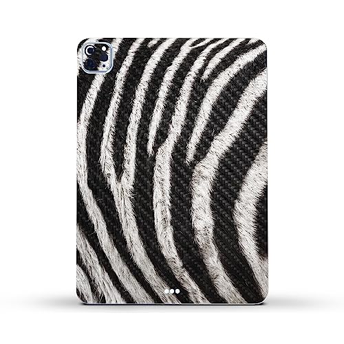 Image of MightySkins Carbon Fiber Skin Compatible with Apple iPad Pro 11 inch M2 4th Gen (2022) Full Wrap Kit - Zebra Closeup | Protective, Durable Textured Carbon Fiber Finish | Easy to Apply | Made in The USA
