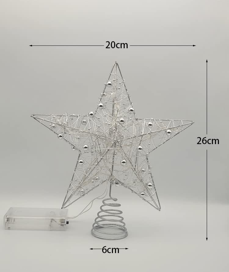 Miniatura 3 de Decoración para árbol de Navidad, adorno de árbol con luces de 7.87 pulgadas de diámetro, estrella para árbol de Navidad, estrella de árbol de