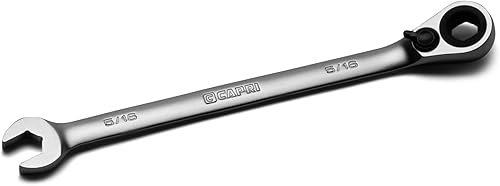 Miniatura 1 de Capri Tools Llave combinada de trinquete reversible de 6 puntos, patrón largo, 516 pulgadas, SAE, modelo CP15052