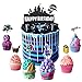 WELL BUY Lot de 24 décorations de gâteaux Battle Royale - Thème jeu vidéo - Décorations de gâteaux pour les fans de Victory Royale - Pour fête d'anniversaire d'enfants - Noir