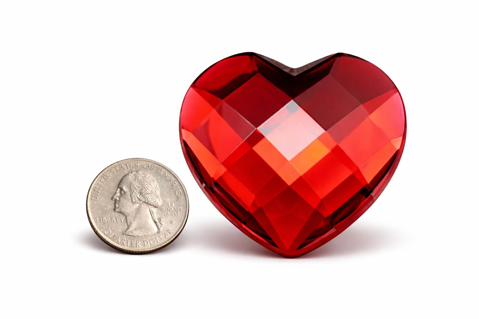 Allstarco Red Ruby H103 50Mm Large Self Adhesive Heart Acrylic Cosplay Gem Flat Back Plastic Stick On Rhinestone For Cosplay Costumes, Scrapbooking, Props, Crafts Embelishments Sticker Valentine's Day 1Pc