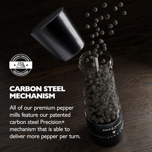 Image of COLE & MASON Derwent Pepper Grinder - Gunmetal Mill Includes Gourmet Precision Mechanism and Premium Peppercorns