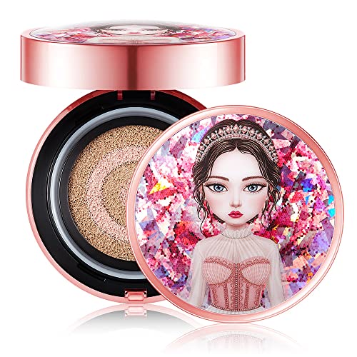Beauty People Absolute Lofty Girl Double Ampoule Cover Cushion Foundation(SEASON 8 - PINK) 0.63oz SPF50+ / PA+++ Long Lasting Effect, Whitening, Wrinkle Improvement (21 Natural Beige)