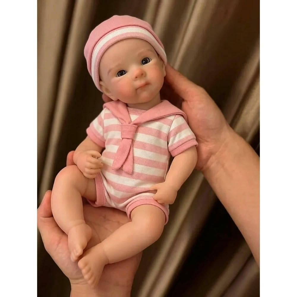 Zero pam Reborn Baby Vollsilikon Lebensecht, 30CM Reborn Puppe Silikon Baby Aus Platin-Silikon,babypuppen Wie Echt,Waschbar Lebensechte Babypuppen,Mit Zubehör, Geschenk Für Kinder Ab 3 Jahren
