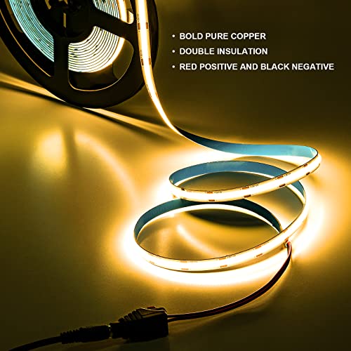 Tira de LED SEZO COB 16.4ft Luz Blanca Cálida 3000K miniatura 2