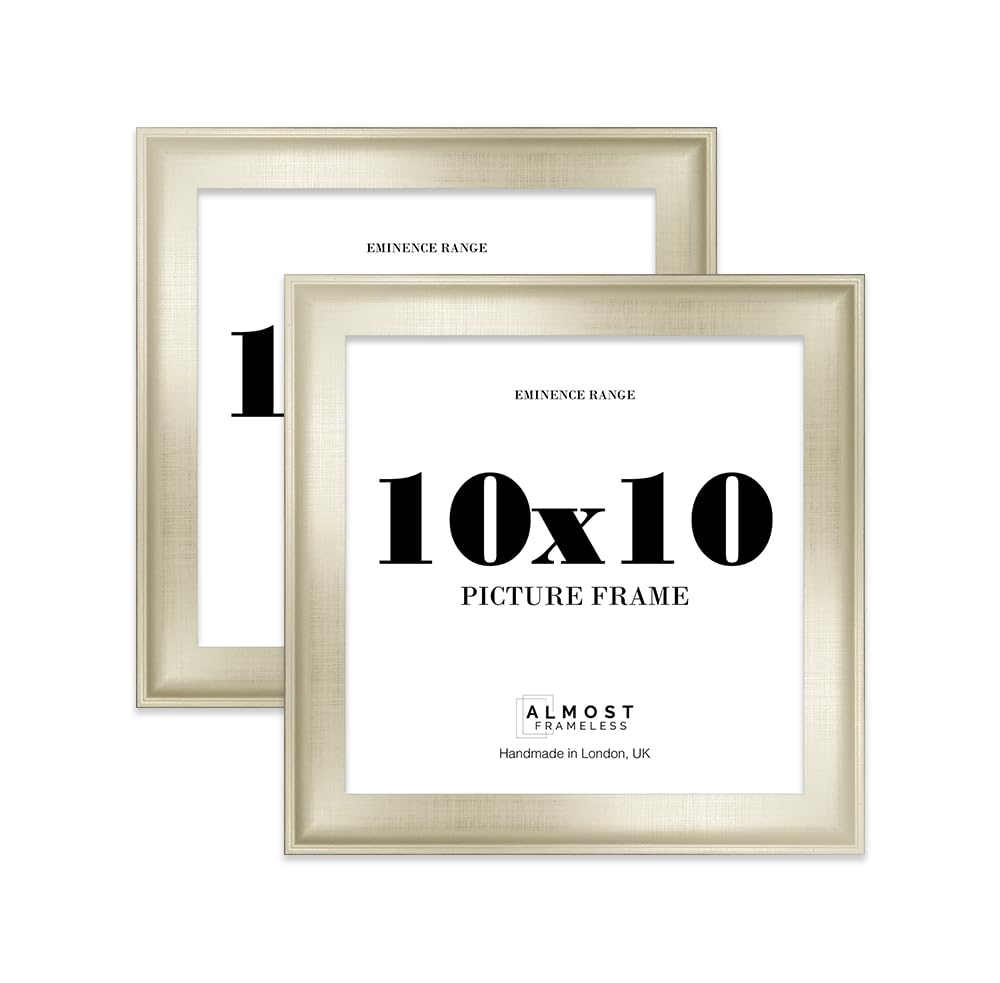10x10" Oak Picture Frame - Rustic Wood Industrial Effect Photo Frame for Wall Display, Ideal for Posters, Prints & Home Décor, Wall Hooks and Kickstand, 32mm Edge - 2 Pack