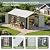 Greesum 12x20FT Metal Carport with Walk-in Side Door, All Weather Metal Garage Shed with Window and Vent, Canopy Shelter with Heavy Duty Frame and Galvanized Roof for Cars, Tools, Boats, Black
