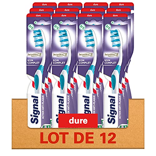 Signal Brosse à Dents x12 Dure, Integral 8 Soin Complet, Pour une hygiène Bucco-dentaire parfaite, Recyclable(lot de 12) 68264548