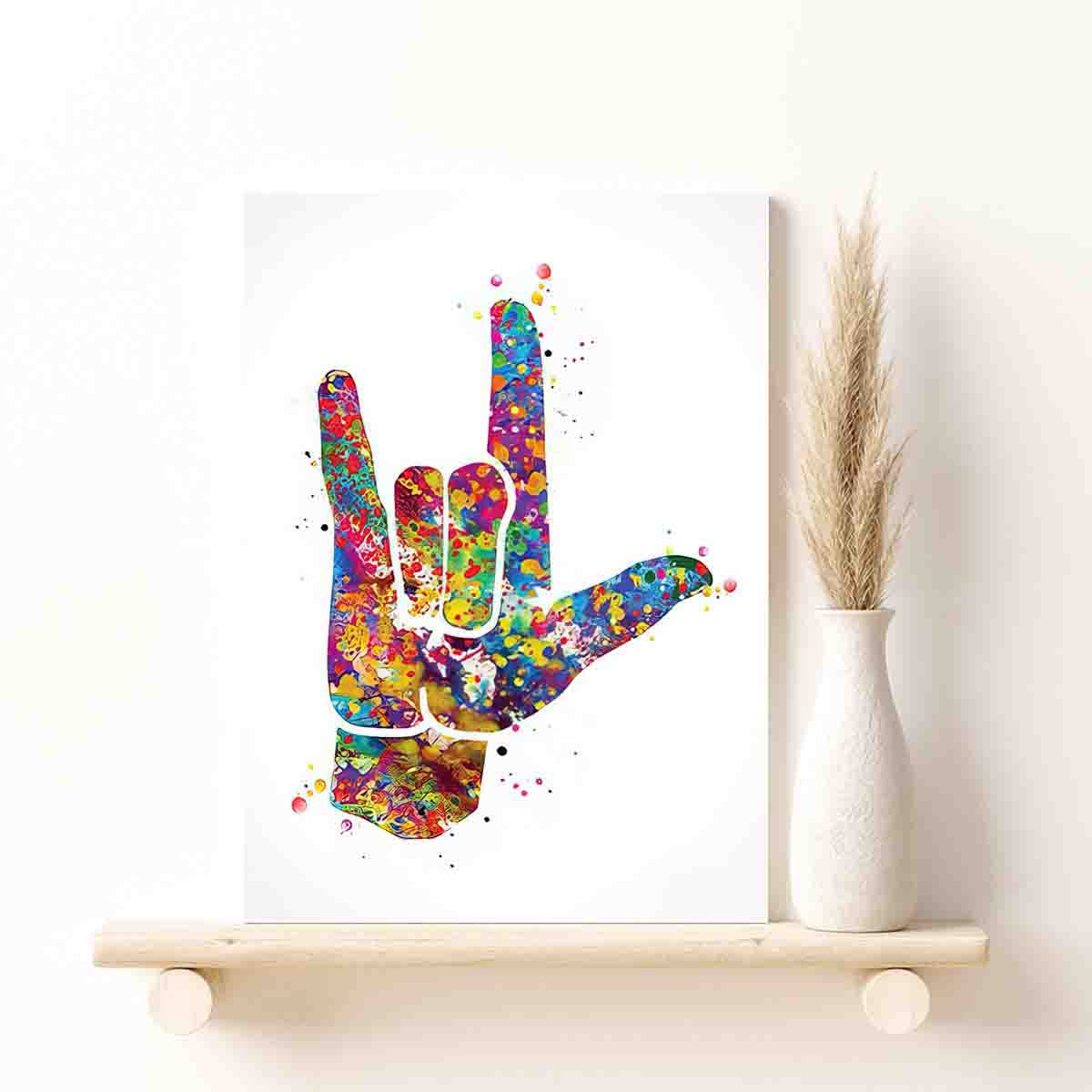 Amazon.com: DAVUD Decors For Bedroom,I Love You ASL American Sign