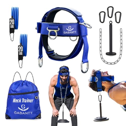 G Gabantt- Neck Exerciser and Neck Trainer. Adjustable Neck Harness Weight Lifting, 4 Way Neck Training - Head Harness for Neck Exercises and Neck Muscle Builder. Neck Strengthener Workout Equipment
