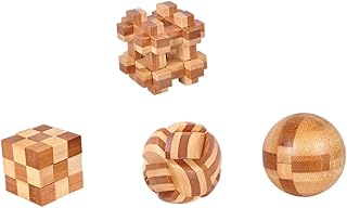 Comprar Mipcase Juguete Ming Lock Educativo para Niños y Adultos, Set De 4 Piezas De Bambú, Puzzle De Inteligencia Cerradura Kongming, Desarrollo Mental y Juego Interactivo Familiar