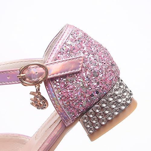 Girls Wedding Sandals Low Heel Open Toe Flower Wedding Party Dress Shoes for Toddler Little Big Kid3