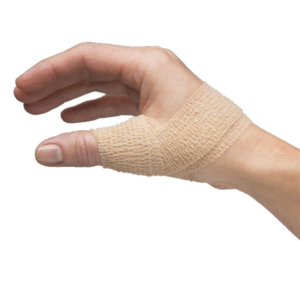 AmeriCan Goods 6/Pack Tan Cohesive Bandage Wrap Self-adherent 5 Yards Roll Elastic Breathable Non Woven Stretch First Aid Tape (1