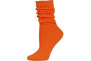Stylish Orange Cotton Slouch Socks for Women