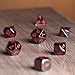 Frienda Zinc Alloy Metal Polyhedral 7-die Dice Set Compatible with Dungeons and Dragons RPG Dice Gaming Math Teaching, D20, D12, 2 Pieces D10 (00-90 and 0-9), D8, D6 and D4 (Black and Red)