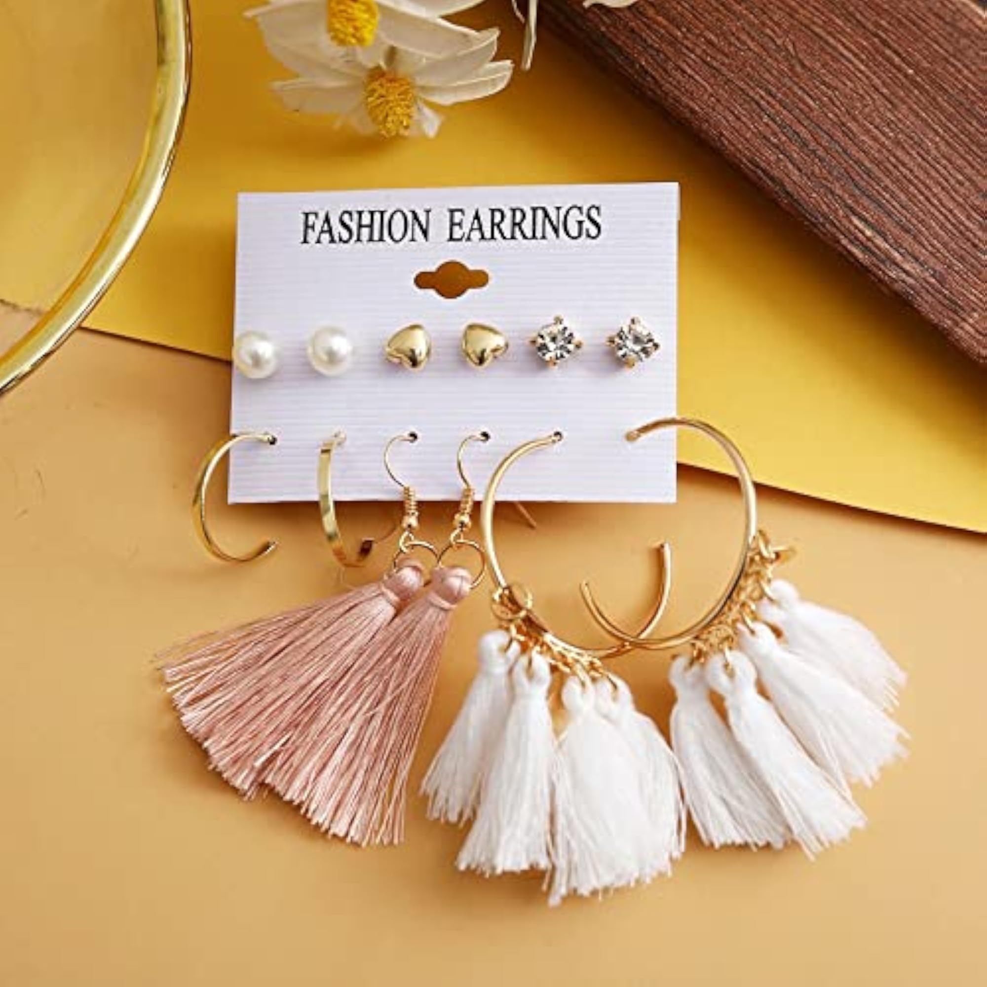 Stylish Tassel Studs Earrings - Multicolour