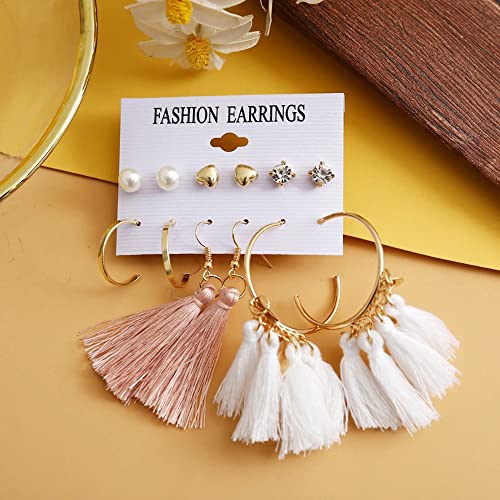Stylish Tassel Studs Earrings - Multicolour