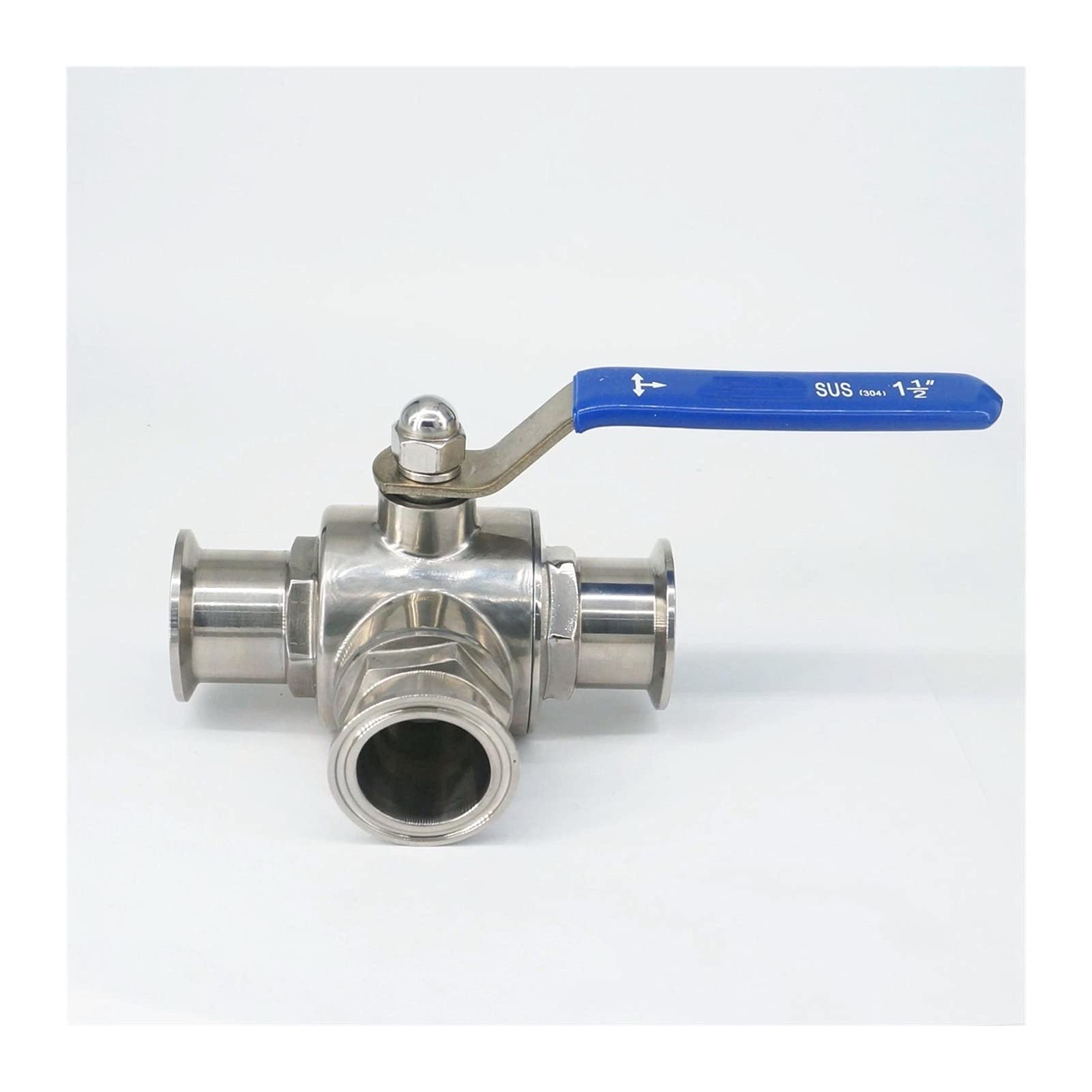 VSPPJYFG T-Port 1-1/2inch 38mm SS304 Stainless Steel 3-Way Ball Valve 1.5inch Tri Clamp 50.5mm Ferrule