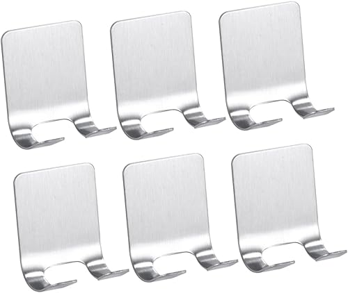 Cabilock 6 uds. Soporte para maquinilla de afeitar, ganchos de metal para robo de ducha, soporte para cepillos de dientes de madera, gancho para