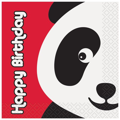Panda Birthday Beverage Napkins, 16ct