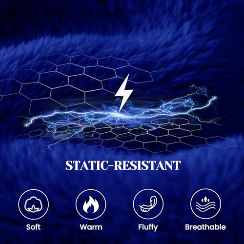 Mens Fleece Pajama Pants, Winter Warm Fuzzy Lounge Bottoms Long Soft Plush Fluffy Pj Pants with Pockets4