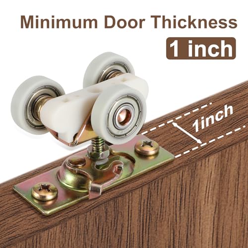 Image of Pocket Door Soft Close Mechaniss, Compatible with Johnson 1060 & 1062, Fits 100, 134F, 138F, 2610F Series Tracks, 1 inch Nylon Ball Bearing Tri-Wheel, Soft Close or Soft Open.