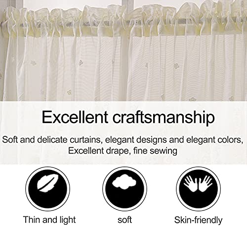 Betos - Mezze tende corte in voile con pizzo