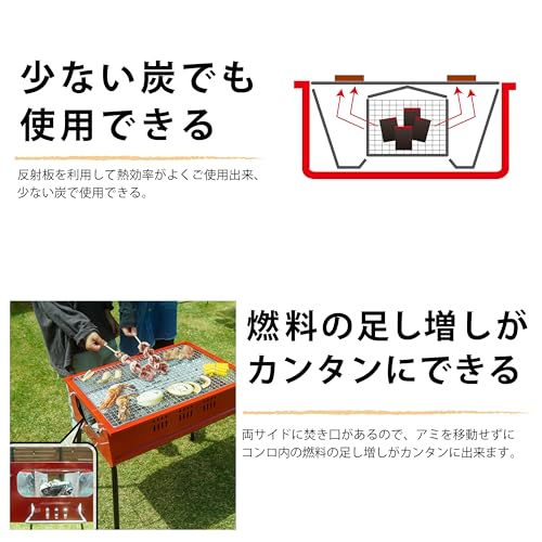 グリーンライフ(GREEN LIFE) 少煙バーベキューコンロ CBN-450STN の商品画像 4