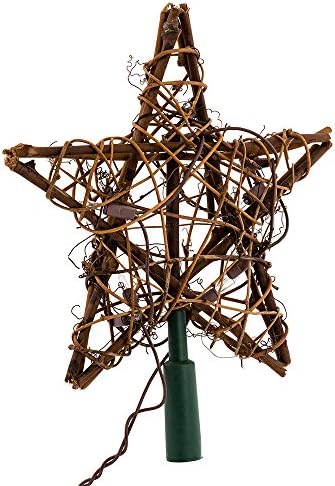 Kurt Adler 10 Light Indoor Rattan Natural Star Treetop Kurt Adler 10 Light Indoor Rattan Natural Star Treetop