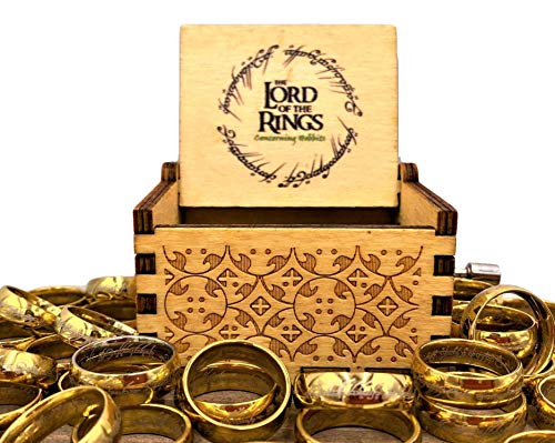 Beautiful Carved Wooden Music box Hand cranked: Lord of the Rings Beauty and the Beast, Star Wars, Frozen, Zelda and Lord of the Rings Theme Gift (Lord of the Rings (Concerning Hobbits))