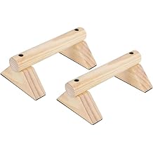 Push Up Bar Wooden Push Up Stand Handle Non-Slip Base Thick Bottom Wooden Parallet Bar Grips for Men Women Home Workout Strength Training Gymnastics Fitness Equipment 2 Pcs