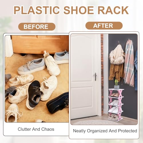 Étagère à chaussures étroite plastique vertical meuble de placard - 6