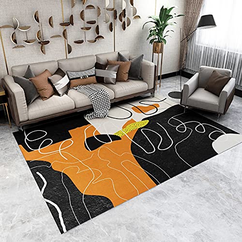 「Tuokus」カーペット ラグ フランネルラグ 洗える アブストラクト 4畳5畳6畳7畳 北欧 欧米風 長方形 北欧スタイル 防ダニ 抗菌 消臭 シャギーラグ 滑り止め 洗濯可能カーペット おしゃれ 160*200cm