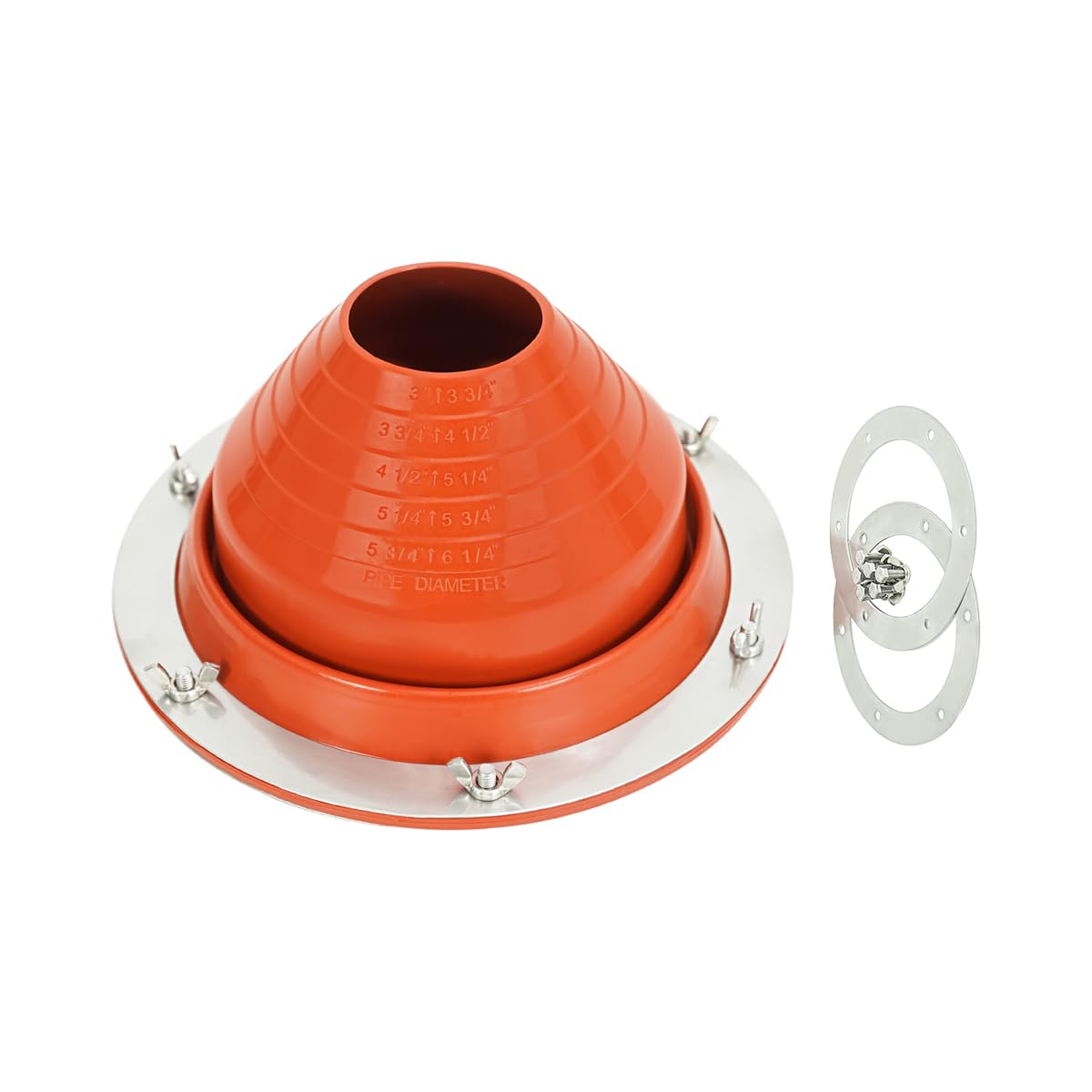 RXQNN Silicone Tent Stove Jack Kit Fitting Pipe OD 3" to 6-1/4", Flexible High Temp Stove Jack Kit for Bell Tent/Yurt/Wood Burner (#4 (Pipe OD 3" to 6