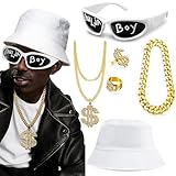 MEDOJO Hip Hop Costumes Kit 80s 90s 2000s Rapper