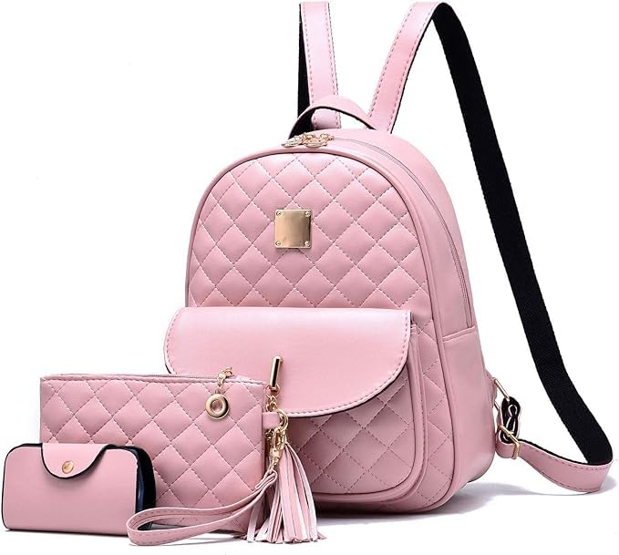 floki Girls Bowknot 2-PCS Fashion Backpack Cute Mini Leather Backpack Purse for Women (tan) (B0C4JTTDWC) Amazon Price History, Amazon Price Tracker