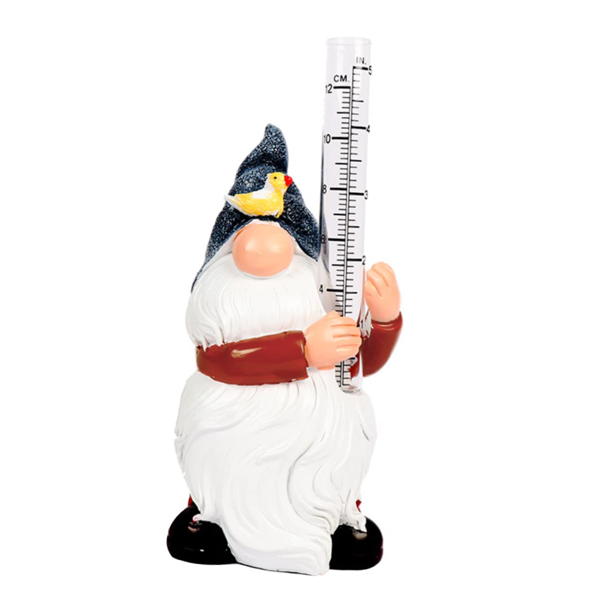 Mikikit Resin Rainfall Gauge Detailed Hand-Painted Design Accurate Measurement Perfect Outdoor Ornament