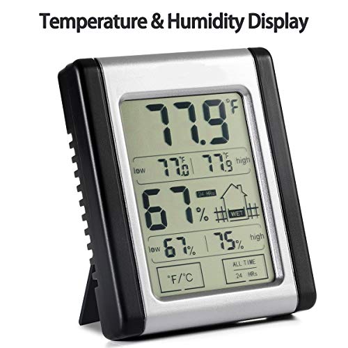 Braole Indoor Thermometer, Digital Hygrometer, Thermo-Hygrometer Temperature Humidity Gauge Meter Indicator with Min/Max Records for Home, Office, Greenhouse,Room,Etc