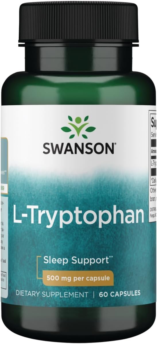 Swanson L-Tryptophan Amino Acid Supplement, 500 mg, 60 Capsules