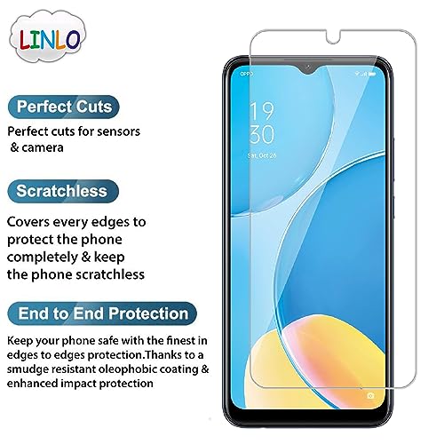 Image of Tempered Glass Screen Guard Compatible for Oppo A15 /A15s /A16 /A16 /A16e /A16k /A17 /A17k /A31 /A33(2020) /A53s 5G /A57(2022) /A57e /A58 /A77 /A77s /A78 5G /K10 5G withFull Screen Coverage;(Transparent),Packof1