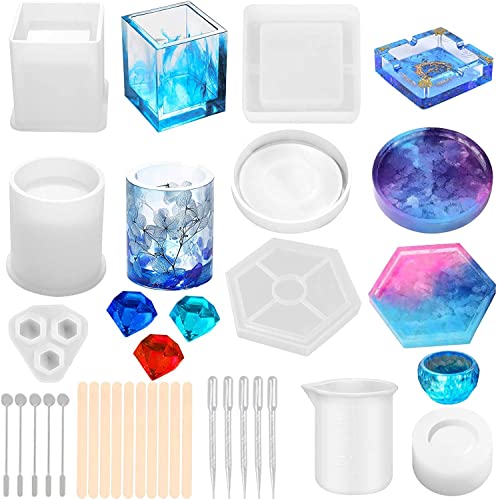 Naravisio Epoxidharz Formen, Resin Silikonform 28 Stück Resin Epoxidharz...