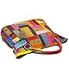Segater® Mehrfarbig Floral Rind Leder-Umhängetasche für Damen, Vintage Rindsleder Handtasche Blumenmuster 3D Schultertaschen Damen Reisetasche mit Henkeltasche Patchwork bunte Geldbörsen Henkeltaschen #4