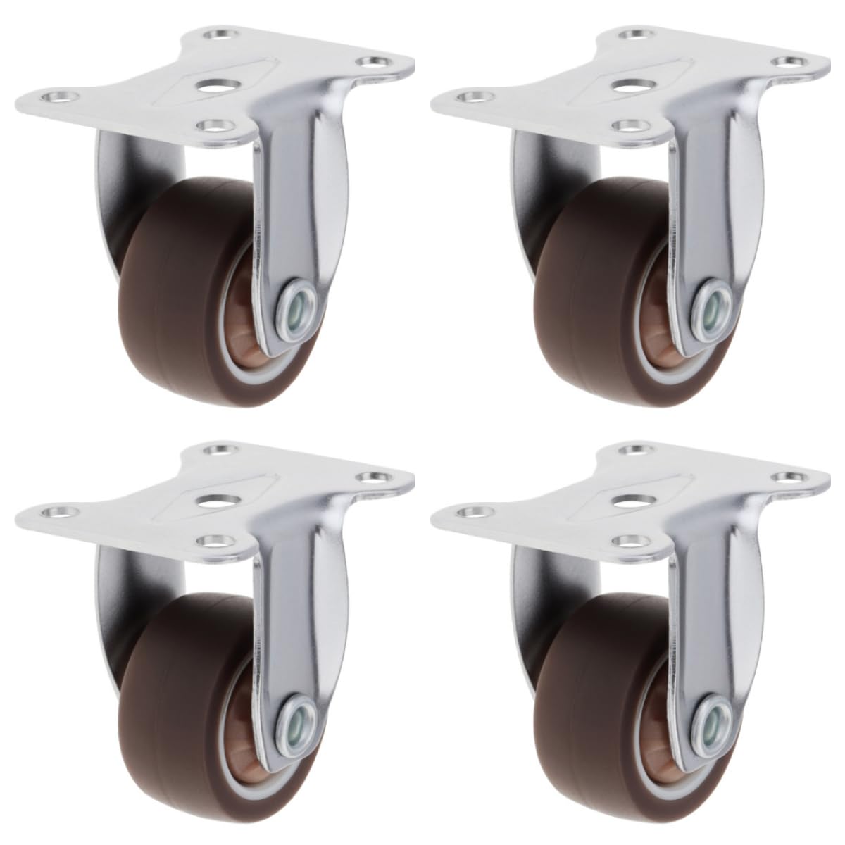 Nfbcxutkw 4 1 Inch Rigid Fixed Caster Wheels Set Of ,Non Swivel Low Profile Wheels For Furniture, No Noise Mini Rubber Casters For Small Furniture, Worktables (1In - Rigid & No Swivel, )