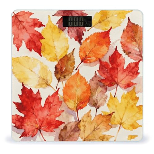 Báscula digital para baño con diseño Colorful Leaves miniatura 1