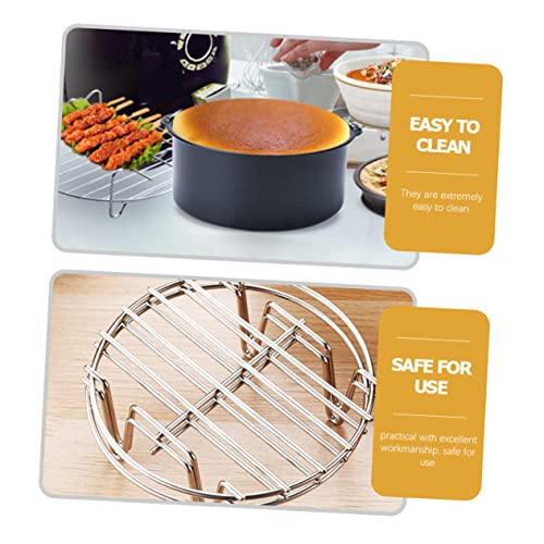 LIFKOME 1satz Air Fryer Zubehör Set Teiliges Back-set Mit Kuchenform Pizzablech Und Dampfgitter Aus Edelstahl Für Heißluftfritteusen Und Vielseitige Kochanwendungen – Bild 5