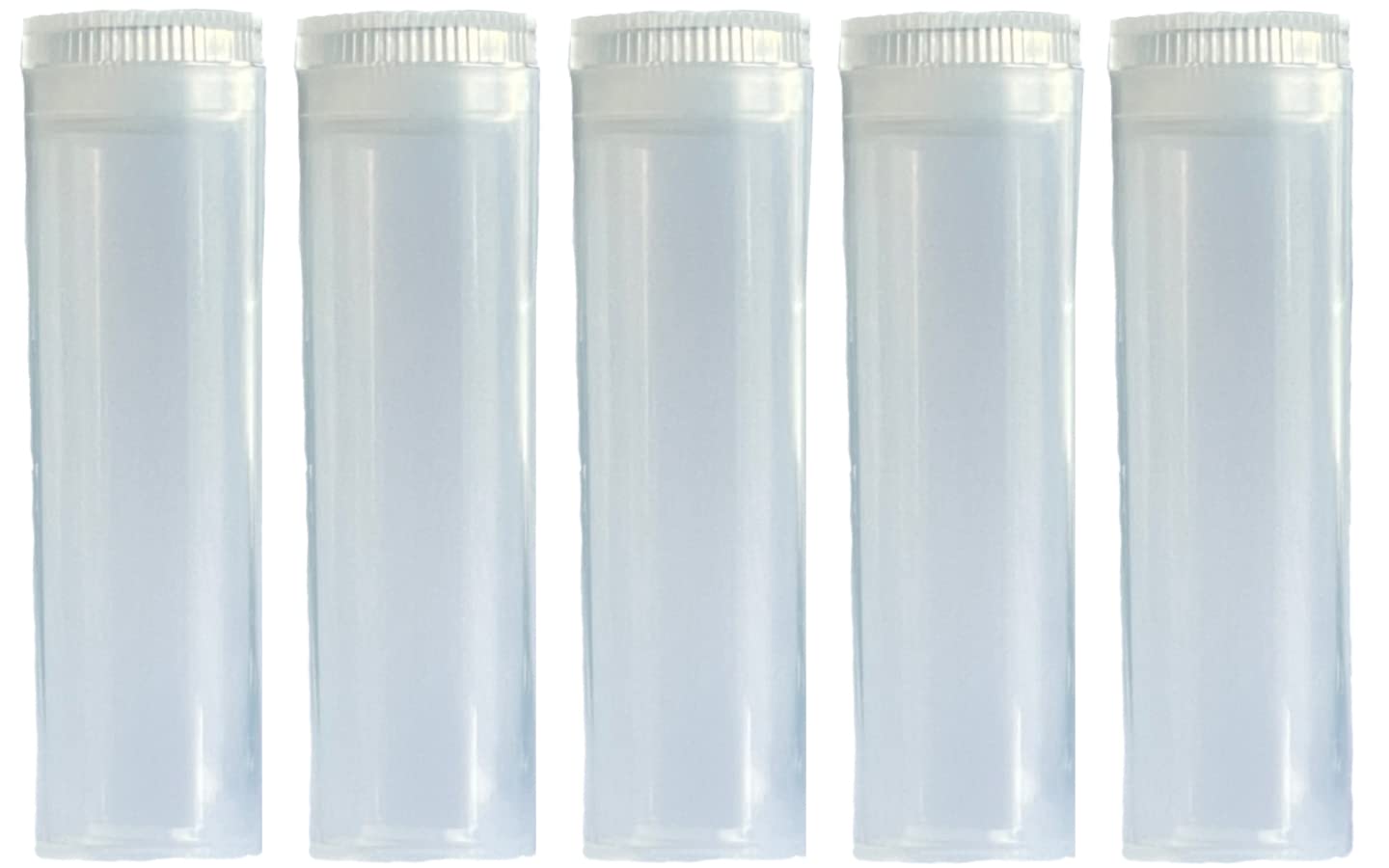 OURONS 25ml Clear Plastic Tubes with Push-on Caps - Set of 5