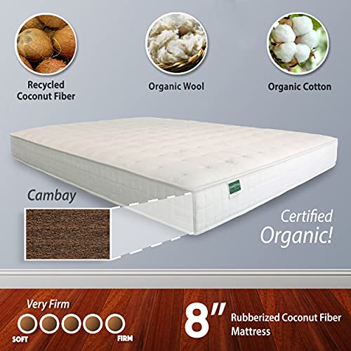 Natural Life Palmpring Cambay Twin Mattress - Organic Coconut Coir 8 Inch Extra Firm 1 Layer Comfortable Sleep Bed Dust Free thumb #3