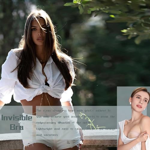 Strapless Adhesive Bra Inserts, Clear Gel Push Up Enhancers Pads, Seamless Silicone Sticky Bra with Nipple Covers2